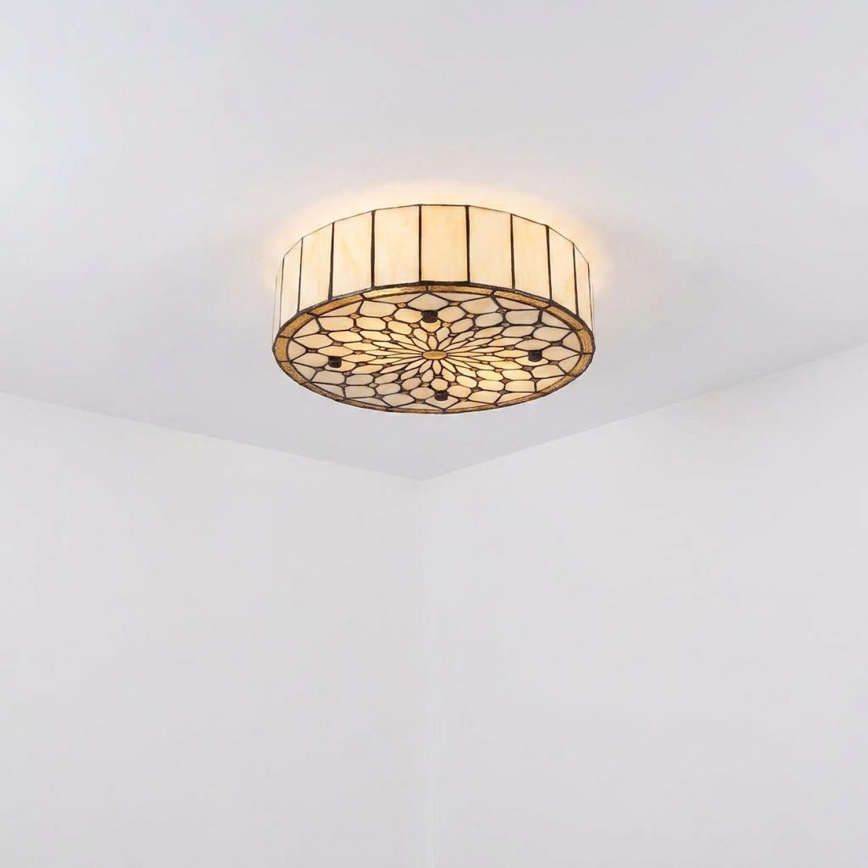 BRILAGI - Tiffany vitrážové stropné svietidlo IVORY 2xE27/60W/230V pr. 40 cm