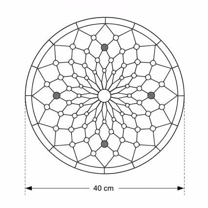 BRILAGI - Tiffany vitrážové stropné svietidlo IVORY 2xE27/60W/230V pr. 40 cm