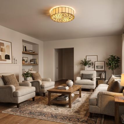 Brilagi - Tiffany vitrážové stropné svietidlo IVORY 3xE27/60W/230V priemer 40 cm