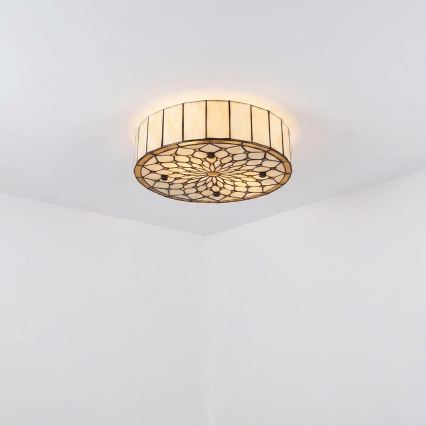 Brilagi - Tiffany vitrážové stropné svietidlo IVORY 3xE27/60W/230V priemer 40 cm
