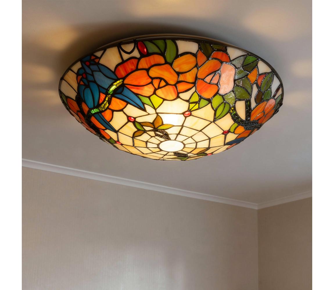 Brilagi - Tiffany vitrážové stropné svietidlo JUNGLE 2xE27/60W/230V priemer 40 cm BRC-12003