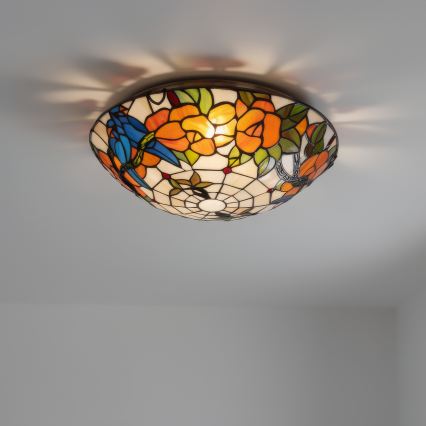 Brilagi - Tiffany vitrážové stropné svietidlo JUNGLE 2xE27/60W/230V priemer 40 cm