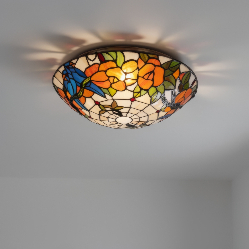 Brilagi - Tiffany vitrážové stropné svietidlo JUNGLE 2xE27/60W/230V priemer 40 cm