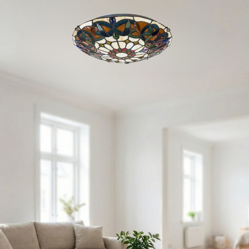 Brilagi - Tiffany vitrážové stropné svietidlo LUISA 2xE27/60W/230V priemer 40 cm