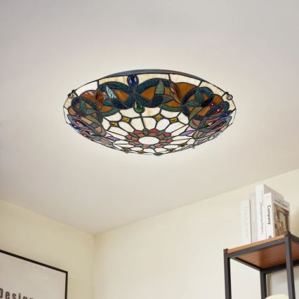 Brilagi - Tiffany vitrážové stropné svietidlo LUISA 2xE27/60W/230V priemer 40 cm