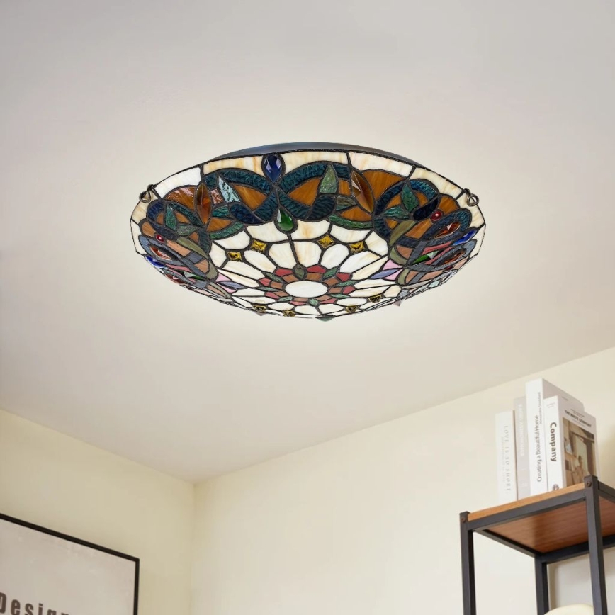 Brilagi - Tiffany vitrážové stropné svietidlo LUISA 2xE27/60W/230V priemer 40 cm