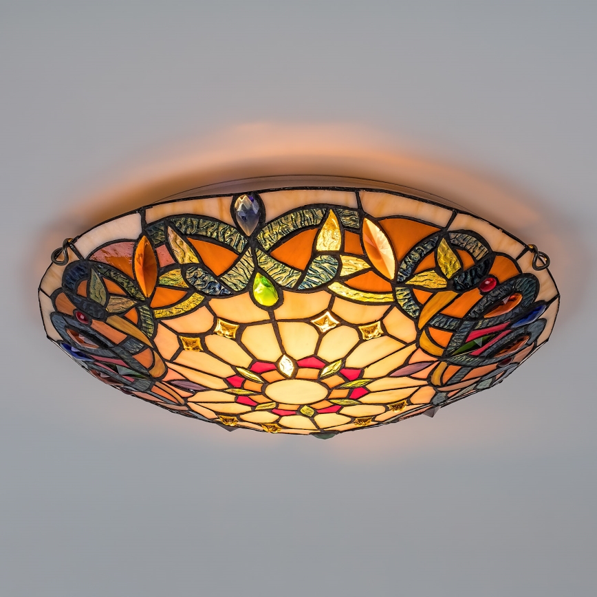 Brilagi - Tiffany vitrážové stropné svietidlo LUISA 2xE27/60W/230V priemer 40 cm