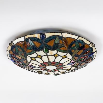 Brilagi - Tiffany vitrážové stropné svietidlo LUISA 2xE27/60W/230V priemer 40 cm