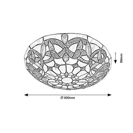 Brilagi - Tiffany vitrážové stropné svietidlo LUISA 2xE27/60W/230V priemer 40 cm