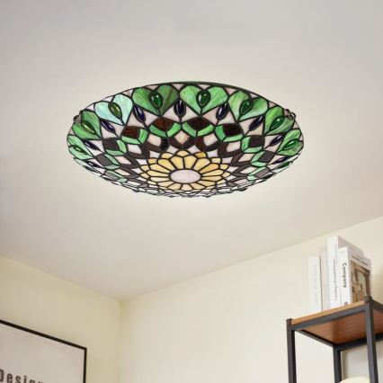 Brilagi - Tiffany vitrážové stropné svietidlo MARGARET 2xE27/60W/230V pr. 40 cm