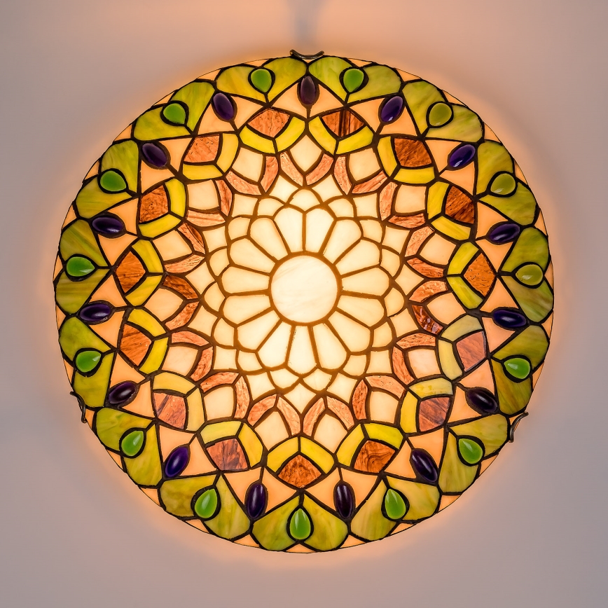 Brilagi - Tiffany vitrážové stropné svietidlo MARGARET 2xE27/60W/230V pr. 40 cm