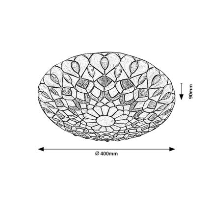 Brilagi - Tiffany vitrážové stropné svietidlo MARGARET 2xE27/60W/230V pr. 40 cm