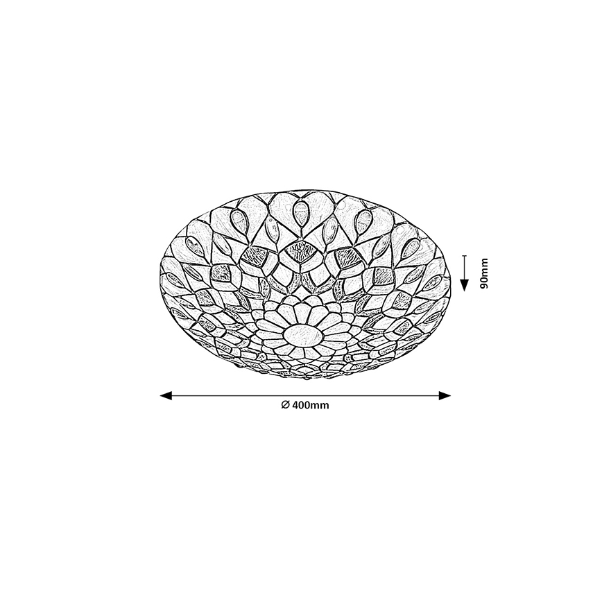 Brilagi - Tiffany vitrážové stropné svietidlo MARGARET 2xE27/60W/230V pr. 40 cm