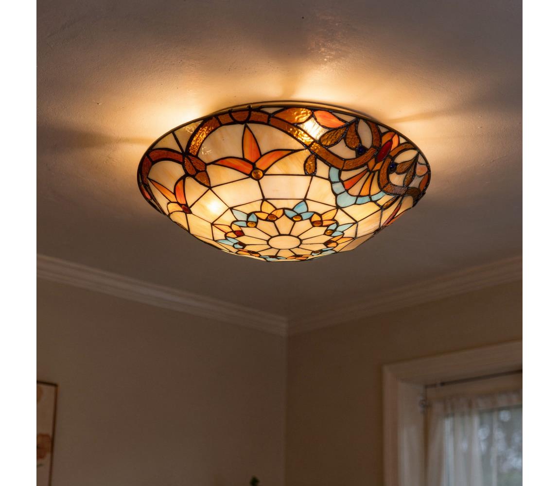 Brilagi - Tiffany vitrážové stropné svietidlo MIRABELLA 2xE27/60W/230V priemer 40 cm BRC-12028
