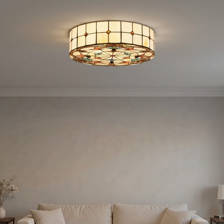 Brilagi - Tiffany vitrážové stropné svietidlo MIRABELLA 3xE27/60W/230V Ø 40 cm