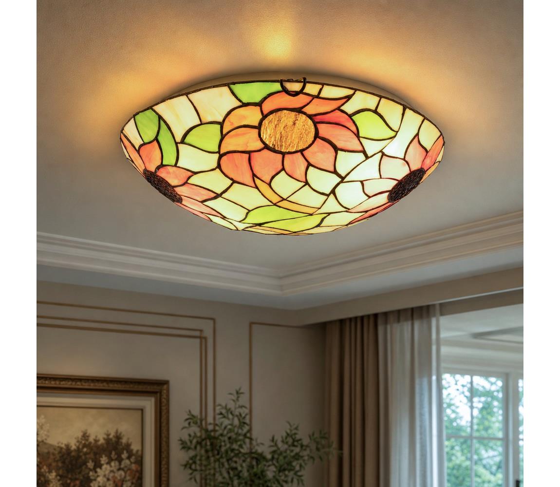 Brilagi - Tiffany vitrážové stropné svietidlo SUNFLOWER 2xE27/60W/230V pr. 40 cm BRC-8004