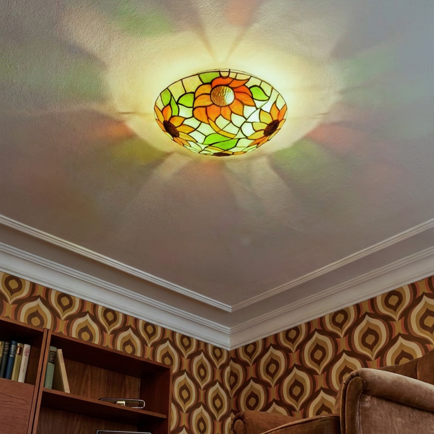 Brilagi - Tiffany vitrážové stropné svietidlo SUNFLOWER 2xE27/60W/230V pr. 40 cm
