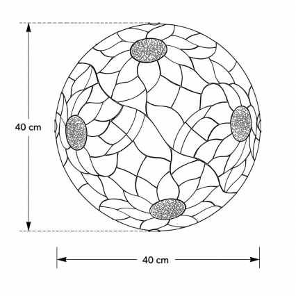 Brilagi - Tiffany vitrážové stropné svietidlo SUNFLOWER 2xE27/60W/230V pr. 40 cm