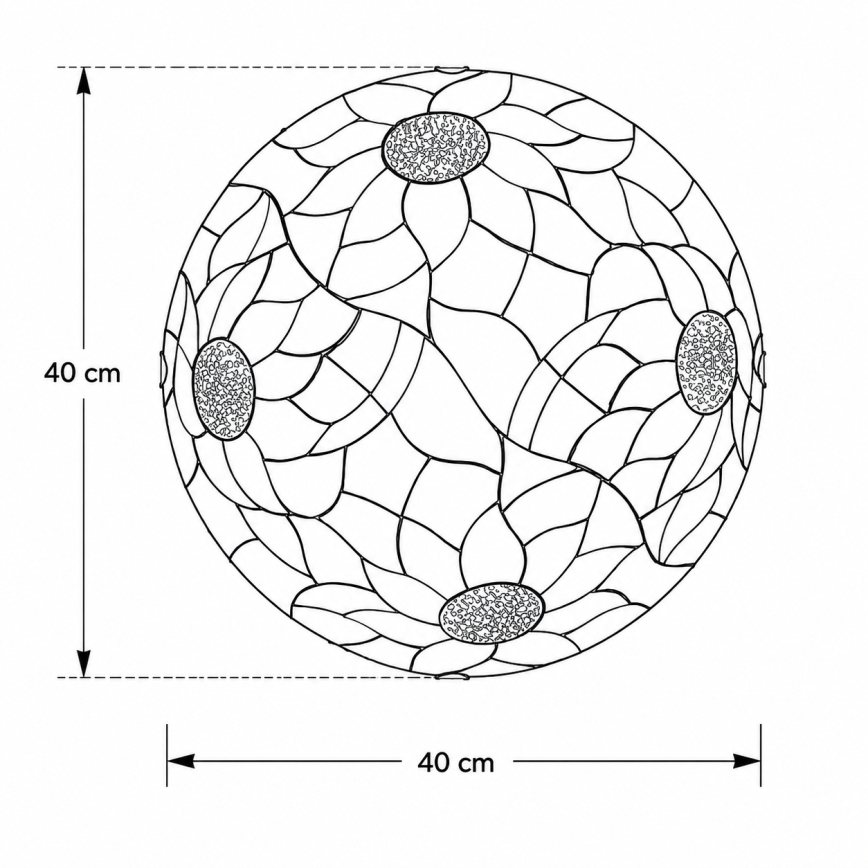 Brilagi - Tiffany vitrážové stropné svietidlo SUNFLOWER 2xE27/60W/230V pr. 40 cm