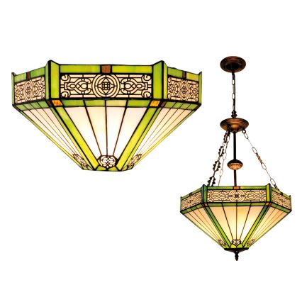 BRILAGI - Tiffany vitrážový luster na reťazi EMERALD 3xE27/60W/230V pr. 50 cm
