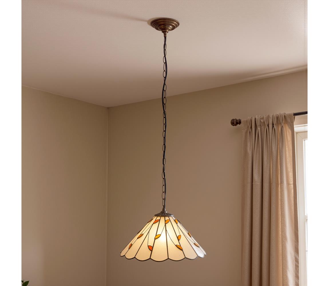 Brilagi - Tiffany vitrážový luster na reťazi FOLIA 1xE27/60W/230V pr. 40 cm BRP-B015A