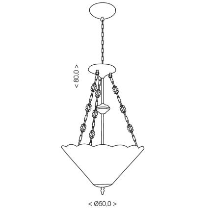 Brilagi - Tiffany vitrážový luster na reťazi FOLIA 3xE27/60W/230V priemer 50 cm