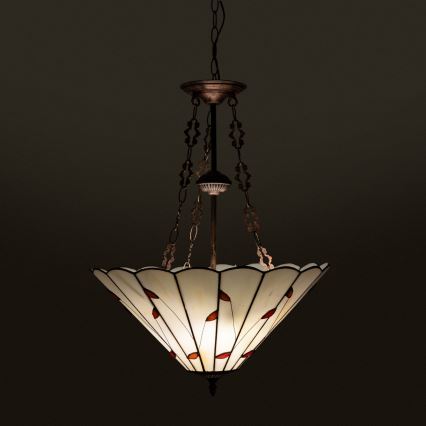 Brilagi - Tiffany vitrážový luster na reťazi FOLIA 3xE27/60W/230V priemer 50 cm