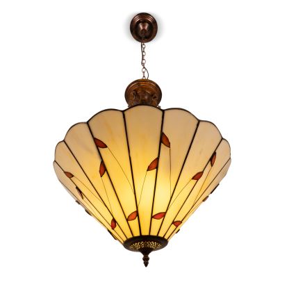 Brilagi - Tiffany vitrážový luster na reťazi FOLIA 3xE27/60W/230V priemer 50 cm