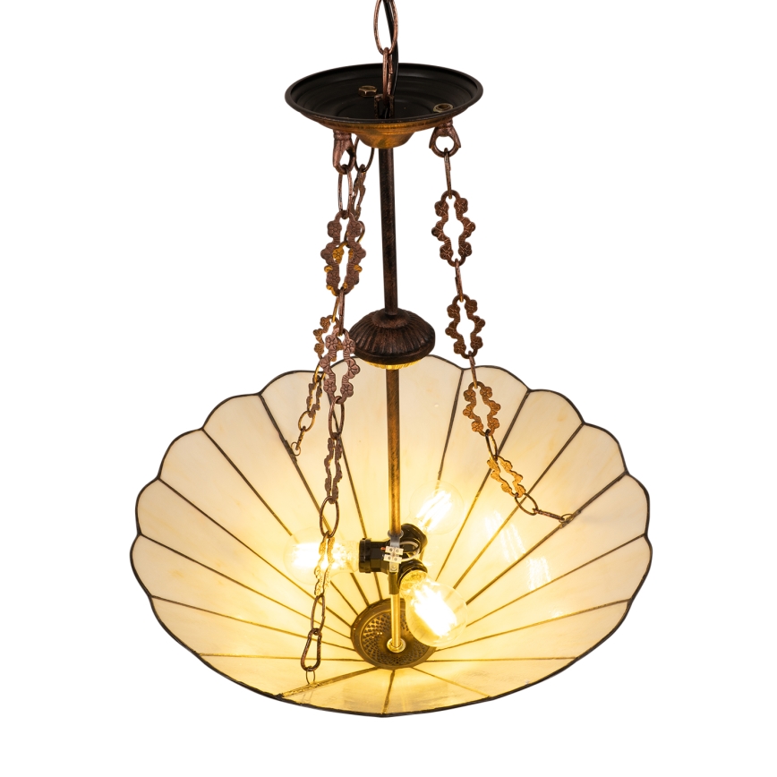 Brilagi - Tiffany vitrážový luster na reťazi FOLIA 3xE27/60W/230V priemer 50 cm
