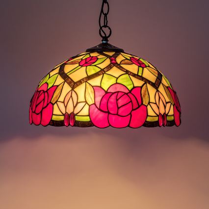 Brilagi - Tiffany vitrážový luster na reťazi GARLAN 2xE27/60W/230V