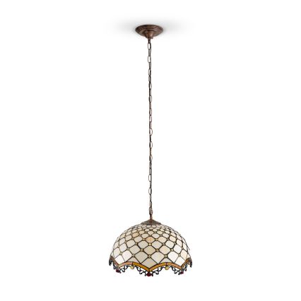 BRILAGI - Tiffany vitrážový luster na reťazi IVORY 1xE27/60W/230V pr. 40 cm