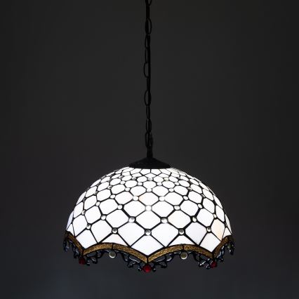 BRILAGI - Tiffany vitrážový luster na reťazi IVORY 1xE27/60W/230V pr. 40 cm