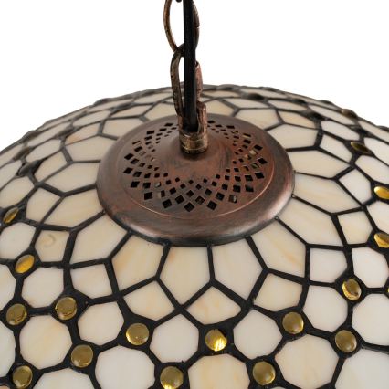 BRILAGI - Tiffany vitrážový luster na reťazi IVORY 1xE27/60W/230V pr. 40 cm