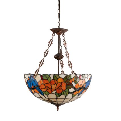 Brilagi - Tiffany vitrážový luster na reťazi JUNGLE 3xE27/60W/230V priemer 50 cm