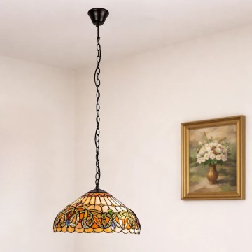 Brilagi - Tiffany vitrážový luster na reťazi LUISA 2xE27/60W/230V