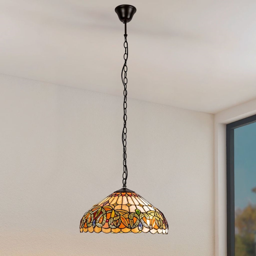 Brilagi - Tiffany vitrážový luster na reťazi LUISA 2xE27/60W/230V
