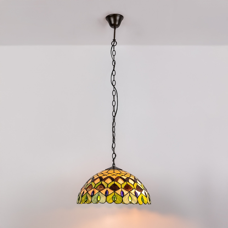 Brilagi - Tiffany vitrážový luster na reťazi MARGARET 2xE27/60W/230V