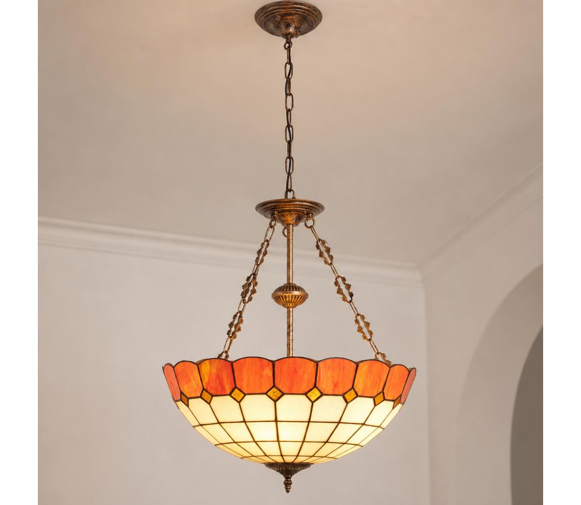 Brilagi - Tiffany vitrážový luster na reťazi SIENNA 3xE27/60W/230V priemer 50 cm BRP-8008B