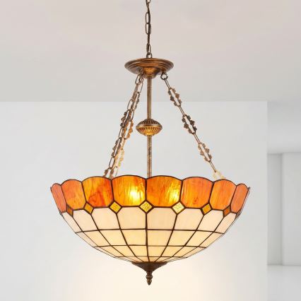 Brilagi - Tiffany vitrážový luster na reťazi SIENNA 3xE27/60W/230V priemer 50 cm