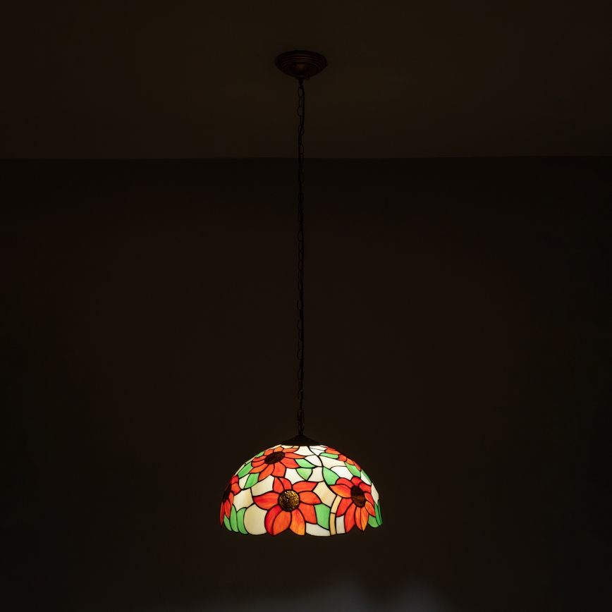 Brilagi - Tiffany vitrážový luster na reťazi SUNFLOWER 1xE27/60W/230V pr. 40 cm