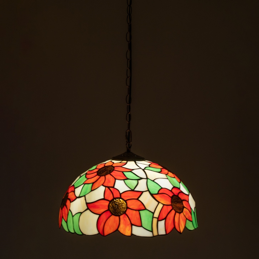 Brilagi - Tiffany vitrážový luster na reťazi SUNFLOWER 1xE27/60W/230V pr. 40 cm