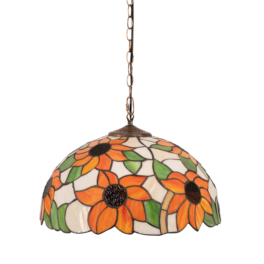 Brilagi - Tiffany vitrážový luster na reťazi SUNFLOWER 1xE27/60W/230V pr. 40 cm