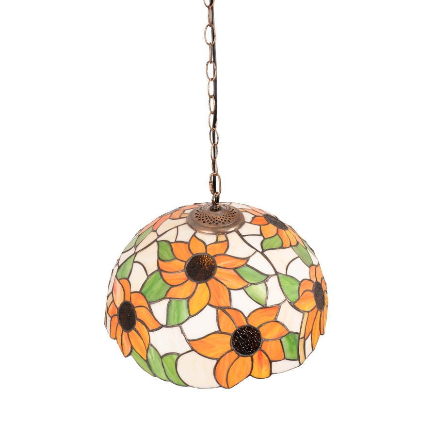 Brilagi - Tiffany vitrážový luster na reťazi SUNFLOWER 1xE27/60W/230V pr. 40 cm