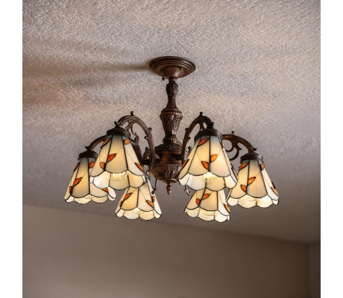 Brilagi - Tiffany vitrážový prisadený luster FOLIA 6xE27/60W/230V pr. 60 cm BRD-B015