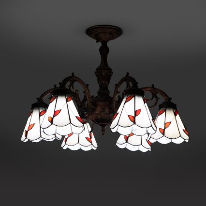 Brilagi - Tiffany vitrážový prisadený luster FOLIA 6xE27/60W/230V pr. 60 cm