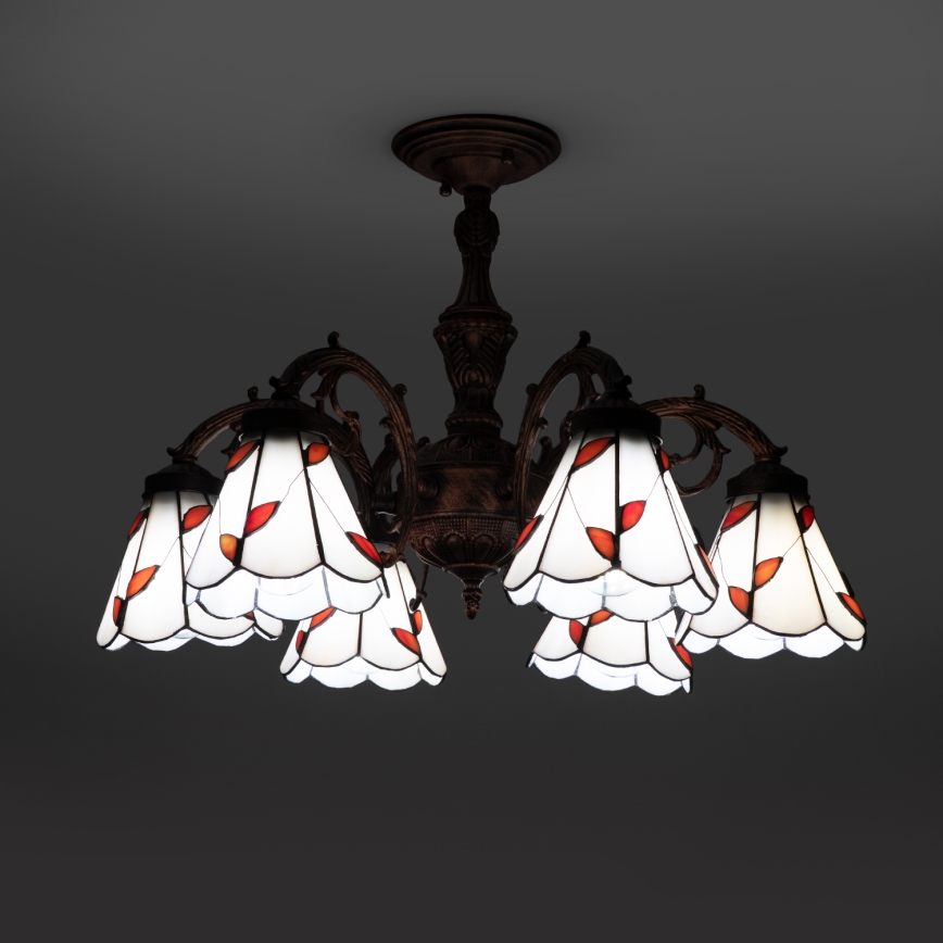Brilagi - Tiffany vitrážový prisadený luster FOLIA 6xE27/60W/230V pr. 60 cm