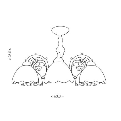 Brilagi - Tiffany vitrážový prisadený luster MIRABELLA 3xE27/60W/230V priemer 60 cm