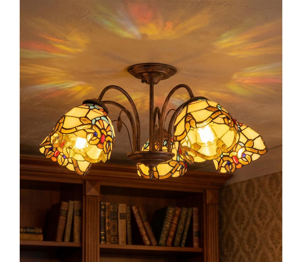 Brilagi - Tiffany vitrážový prisadený luster MIRABELLA 5xE27/60W/230V priemer 60 cm BRD-12028/5xE27