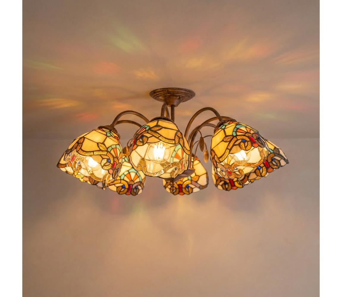 Brilagi - Tiffany vitrážový prisadený luster MIRABELLA 8xE27/60W/230V pr. 68 cm BRD-12028/8xE27