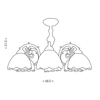 Brilagi - Tiffany vitrážový prisadený luster MIRABELLA 8xE27/60W/230V pr. 68 cm